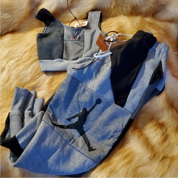 Handmade Scarlett Orange Air Jordan Nike Upcycled Joggers matching set t… - Picture 11 of 16